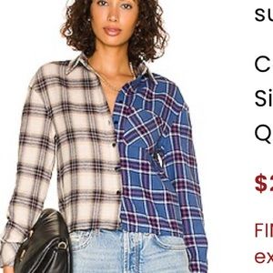 Superdown cropped two tone flannel size XS